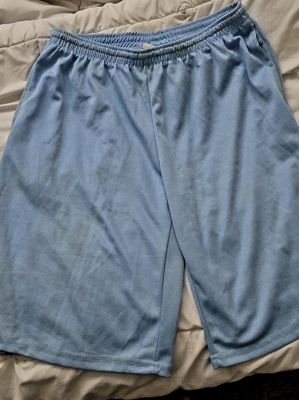 Light Blue Men's Athletic Mesh Shorts